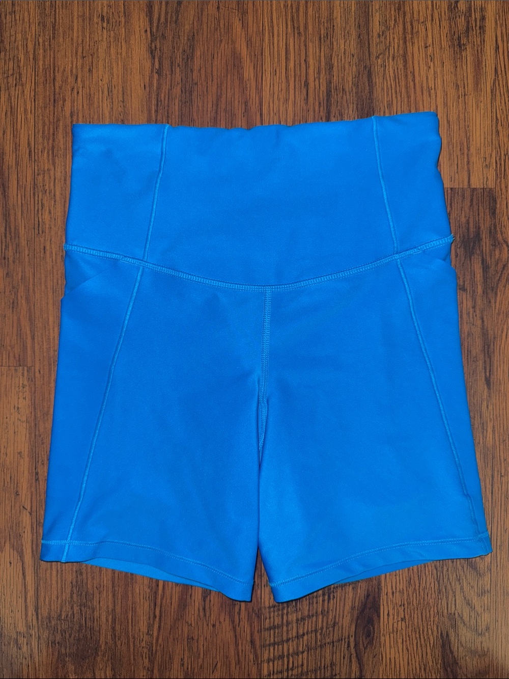 Bright Blue High-Waist Active Bike Shorts18.T
